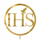 złoty topper na tort komunijny - IHS - długość 22 cm z drewnianym patyczkiem