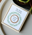 podziękowania dla chrzestnych z okazji komunii - drewniana skrzyneczka zielony wianek