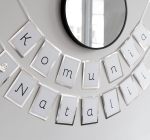 błyszczący baner girlanda komunijna z imieniem dziecka - srebrne ihs - cena za 1 kartę