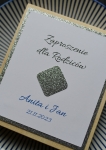 zaproszenie dla rodziców i prośba o błogosławieństwo 2w1 - BROKATOWE SREBRNE