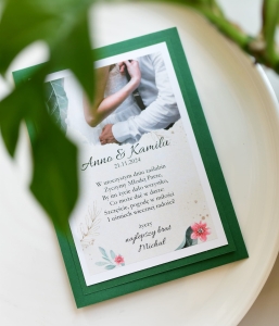 kartka z Twoimi życzeniami dla Pary Młodej z miejscem na pieniądze - wzór nr 9