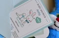 zaproszenia na baby shower bocianowe dla chłopczyka - niebieski króliczek - w oczekiwaniu na maluszka - personalizacja w cenie- koperta ozdobna w cenie - przyjęcie z okazji zbliżających się narodzin dziecka