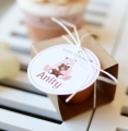 upominki na przyjęcie baby shower - spersonalizowane doniczki z nasionkami - zachwyć Gości - motyw misia - rustykalny styl - dekoracje na bocianowe