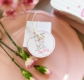 upominki dekoracje na baby shower - nietypowe, spersonalizowane doniczki z nasionkami - różowy króliczek dla dziewczynki - na przyjęcie "bocianowe"