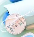niebieskie pudełka na cukierki na przyjęcie baby shower - niebieski króliczek - party w oczekiwaniu na maluszka