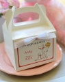 pudełka na ciasto z okazji baby shower - przyjęcie z okazji zbliżających się narodzin dziecka - dowolny nadruk / personalizacja w cenie - wersja dla dziewczynki z różowym króliczkiem