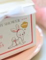 pudełka na ciasto z okazji baby shower - przyjęcie z okazji zbliżających się narodzin dziecka - dowolny nadruk / personalizacja w cenie - wersja dla dziewczynki z różowym króliczkiem