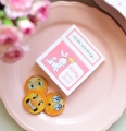 spersonalizowane czekoladki niespodzianki na baby shower - zasłodz gości - czekoladki emotikonki - dekoracje na baby shoer dla dziewczynki - różowy króliczek