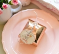zabawa na baby shower - dla dziewczynki - spersonalizowane boxy pudełka z ciasteczami z wróżbą (ciasteczka szczęscia) - kolekcja na baby shower dekoracji z grafiką różowego króliczka