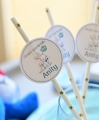 spersonalizowane słomki rurki do picia na baby shower - ekologiczne, papierowe z gwiazdkami - dowolny nadruk w cenie - dekoracje na bocianowe baby shower dla chłopca