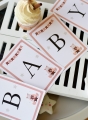spersonalizowany baner, girlanda na baby shower - dowolny napis np. imię lub data - dekoracje na baby shower - impreza w oczekiwaniu na  maluszka