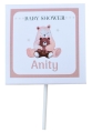 lizaczki słodkości na przyjęcie z okazji baby shower - słodkie upominki w oczekiwaniu na maluszka - grafika misia - dowolny nadruk w cenie