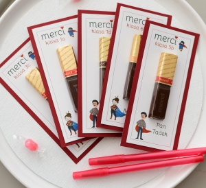 prezent dla super nauczycieli od uczniów - merci - cena za 1 sztukę