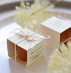 kremowe upominki ślubne - kwiatowe doniczki z nasionkami (minimalne zamówienie 15 szt.) 