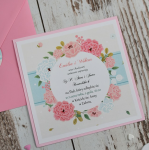 przepiękne zaproszenia ślubne w różowe kwiaty - zachwyć Gości! (minimalne zamówienie 15 szt.) 