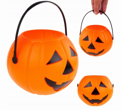 wiaderko na cukierki w kształcie dyni - dla dzieci na halloween