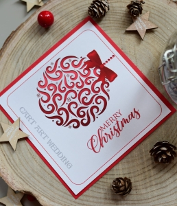 kartki bożonarodzeniowe dla firm - bombka (minimalne zamówienie 15 szt.) 