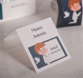 personalizowane winietki na komunię dla chłopczyka - wydruk listy gości w cenie