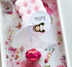 czekoladki kulki MERCI + woreczki z organzy - dziewczynka (minimalne zamówienie 15 szt.) 