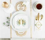 serwetki komunijne IHS + listki eukaliptusu - cena za 10 sztuk