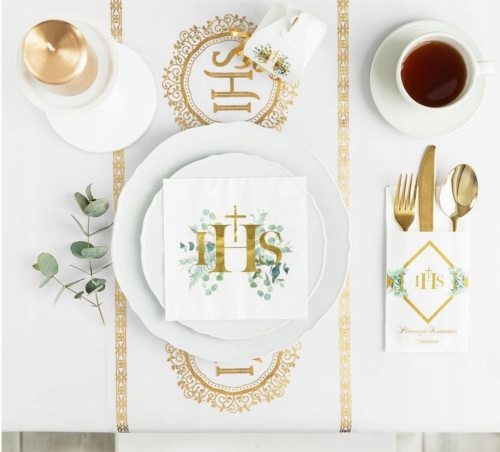 serwetki komunijne ihs boho