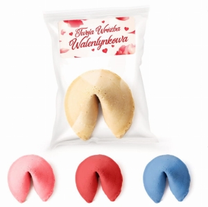 ciasteczka z wróżbą na walentynki - kolory ciasteczek do wyboru - cena za 10 sztuk  - wzór 02