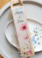 personalizowane pudełka na wódkę weselną boho z motywem polnych kwiatów