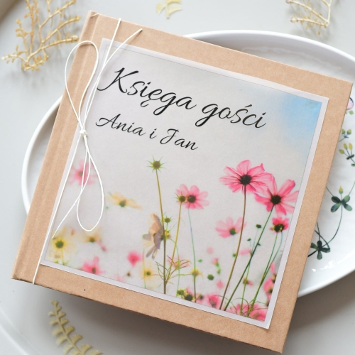 boho księga gości weselnych - dekoracje weselne z motywem polnych kwiatów