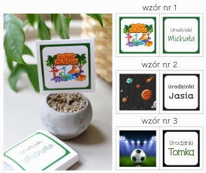 urodzinowe lizaki z imieniem dla chłopca (minimalne zamówienie 15 szt.)