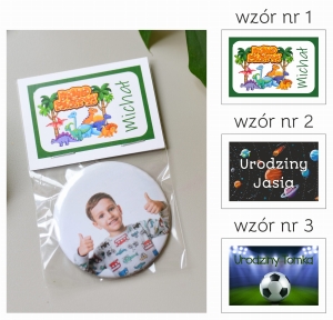 urodzinowe magnesy ze zdjęciem dziecka w opakowaniu (minimalne zamówienie 15 szt.)