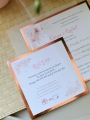 personalizowane zaproszenia ślubne - gold rose - eleganckie z wydrukiem listy gości