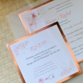 personalizowane zaproszenia ślubne - gold rose - eleganckie z wydrukiem listy gości