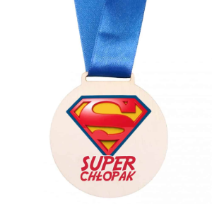 drewniany medal Super Chłopak - upominki szkolne na Dzień Chłopaka