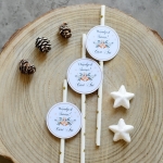 papierowe słomki do picia 03 w gwiazdki z logo firmy - wigilia firmowa - cena za 10 sztuk