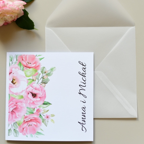 zaproszenia ślubne piwonie z kalendarzem