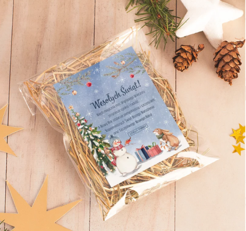 wigilijne sianko z logo lub nazwą firmy