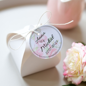 pudełka na cukierki weselne boxy PIWONIE (minimalne zamówienie 15 szt.)