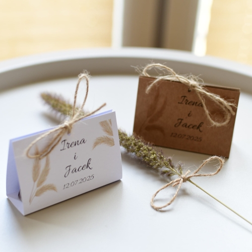 boho trawy - dekoracje weselne - personalizowane upominki dla gości - ekspresowa realizacja