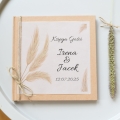 księga gości weselnych w stylu boho z grafiką traw