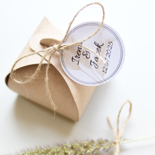 pudełeczka na cukierki wesele boxy na upominki w stylu boho - grafika traw