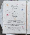personalizowane, biodegradowalne zaproszenia ślubne z nasionkami roślin - papier z kwiatami
