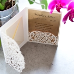 kartka glamour na pieniądze na wesele z Twoimi życzeniami -  wzór nr 13 - złoto-kremowa