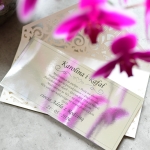 kartka glamour na pieniądze na wesele z Twoimi życzeniami -  wzór nr 16 - elegancka srebrna koronkowa