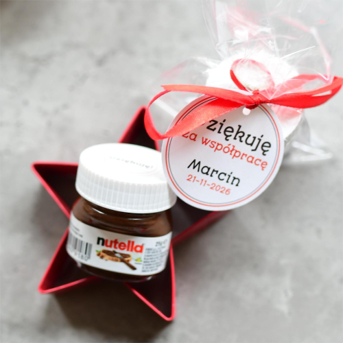 słodkie podziękowania za współpracę z personalizacją - mini- nutella