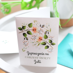 botaniczne zaproszenia na chrzest w listki (minimalne zamówienie 10 szt.)