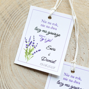 lawendowe zawieszki na wódkę weselną (minimalne zamówienie 20 szt.) 