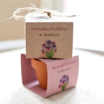 doniczki z nasionkami bratków - upominki na dzień kobiet (minimalne zamówienie 15 szt.) 