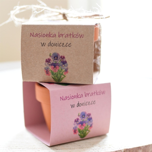 upominki na dzień nauczyciela od uczniów - doniczki z nasionkami