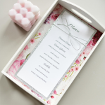 eleganckie menu weselne SREBRNE BROKATOWE z wydrukiem ustalonych dań (minimalne zamówienie 15 szt.)