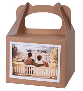 rustykalne pudełka na ciasto ze zdjęciem Pary (minimalne zamówienie 15 szt.) 